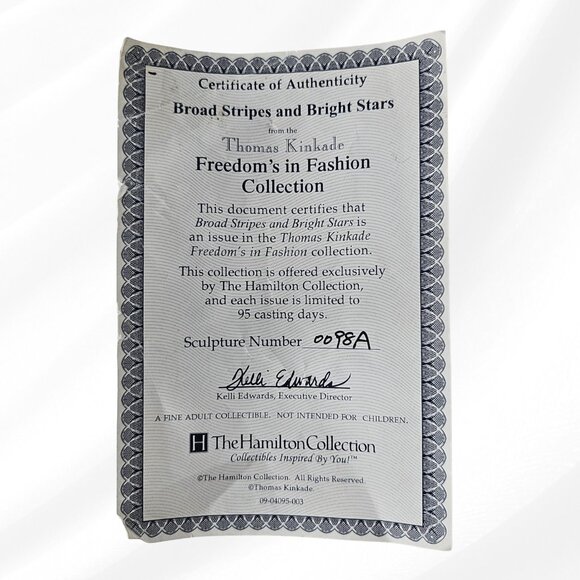 2/$50 Thomas Kinkade Broad Stripes & Bright Stars Figurine #0098A Hamilton - Picture 7 of 8